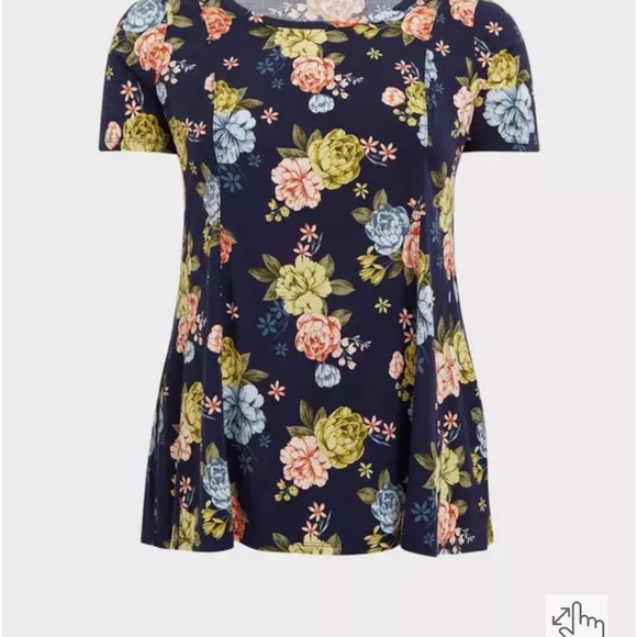 Fit And Flare Stretch Challis Top - Picture 3 of 3